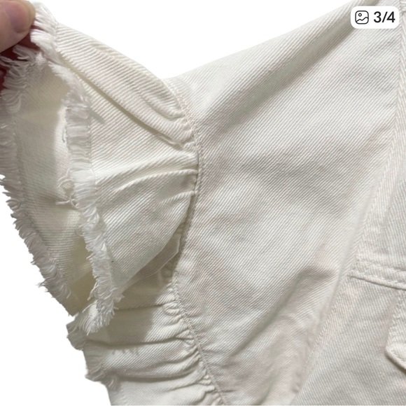 Hayden Los Angeles Women’s S/M White Denim Button-Up Jacket minimalist preppy - Picture 3 of 4